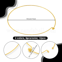 12 Stück 2 Farben Eisen Choker Halskette machen&nbsp;NJEW-UN0001-84