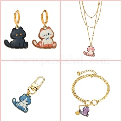 16pcs 8 styles de pendentifs en émail en alliage&nbsp;ENAM-CJ0004-93