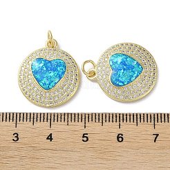 Pendenti in zirconi cubici trasparenti in micro pavè di ottone&nbsp;KK-C045-01B-G