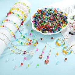 1500pcs 15 couleurs perles acryliques transparentes&nbsp;TACR-SZ0001-21A