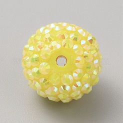 Perline resina palla rhinestone bubblegum&nbsp;RESI-CJC0025-02B