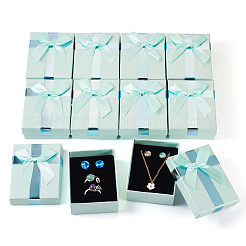 Rechteckige Schmuck-Geschenkboxen aus Papier mit Schleife&nbsp;LS-CON-TAC0010-89A