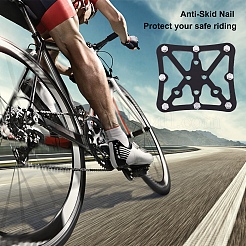 自転車アルミ合金フラットセルフロックペダル  長方形  ブラック  75x65mm&nbsp;TOOL-WH0132-12A