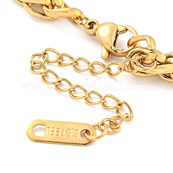 Браслеты из нержавеющей стали 304 пшеничные цепочки для женщин&nbsp;BJEW-G707-01G