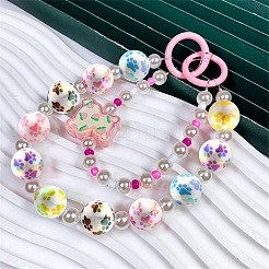 50 шт. цветных непрозрачных акриловых бусин с печатным рисунком OACR-CJ0002-27