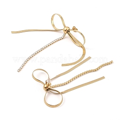 Серьги-гвоздики с кисточками из нержавеющей стали 304 с паве из кубического циркония для женщин&nbsp;EJEW-Z065-10G