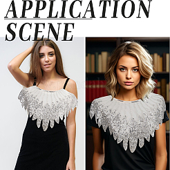 Отделка воротника из полиэстера с компьютерной вышивкой&nbsp;DIY-WH20002-206C