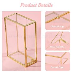 Vitrines à bijoux en verre transparent avec cadre en métal&nbsp;AJEW-WH0410-465B