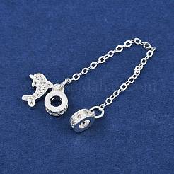 Латунные паве прозрачные кубические цирконии европейские защитные цепи с подвесками KK-L236-16C-S