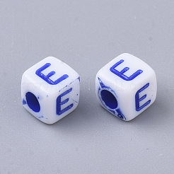 Белые непрозрачные акриловые бусины MACR-R869-01E