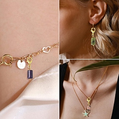 16 шт. подвесные украшения из натуральных драгоценных камней 8 цветов&nbsp;HJEW-YW00209