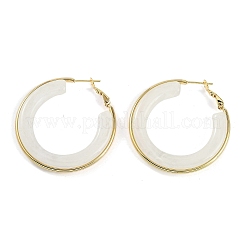 Серьги-кольца из нержавеющей стали 304 для женщин&nbsp;LS-EJEW-B113-02G-04