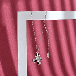 Anti-appannamento 925 collana pendente in argento sterling semplice collana di fiori elegante catena clavicola per le donne&nbsp;JN1084A