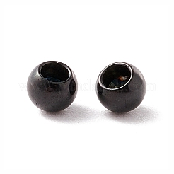 202ステンレスビーズ  片穴  ラウンド  電気泳動黒  4x3.5mm  半分穴：2mm&nbsp;STAS-M295-01EB-05