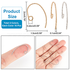 32 шт. 2 цвета латунные крючки для серег FIND-AR0001-58