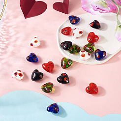 20шт 5 цвета стеклянные бусины Миллефиори ручной работы LAMP-CW0001-10