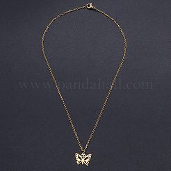 201 colliers pendentifs en acier inoxydable&nbsp;NJEW-S105-JN585-40-2