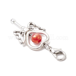 8 шт. подвеска в форме волшебной палочки в форме сердца из акрила и сплава&nbsp;HJEW-JM03228