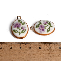 Porcelaine imprimée faite à la main avec pendentifs en laiton&nbsp;PR-CBAB520-07A