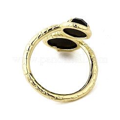 Круглые открытые манжеты из натурального обсидиана&nbsp;RJEW-C087-02G-05