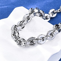 Браслеты из овальной цепи из нержавеющей стали 304 для женщин и мужчин BJEW-R018-15P