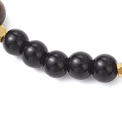 Браслеты из натурального тигрового глаза и стеклянного жемчуга для женщин BJEW-JB12239-03