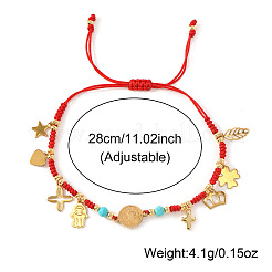 Браслеты из нержавеющей стали с подвесками в виде креста&nbsp;GU1131-2