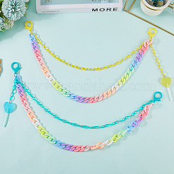 2 шт. двухцветные акриловые двухслойные цепные ремни AJEW-GF0011-19B