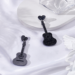 2 пара акриловых классических сережек-гвоздиков в виде гитары&nbsp;EJEW-LP0001-61