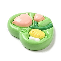 Кабошоны из непрозрачной цветочной смолы&nbsp;RESI-C035-01C