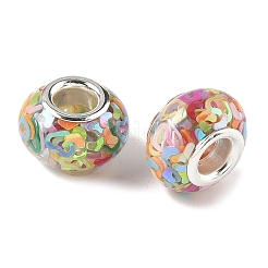 Прозрачные европейские бусины-рондель из смолы RESI-S023-11