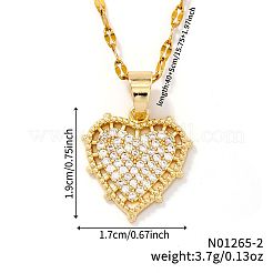 Элегантные латунные подвески в форме сердца с микропаве из прозрачных кубических цирконий&nbsp;IR4226-2