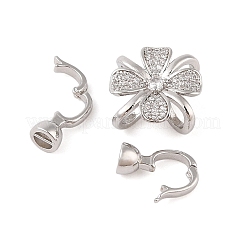Стойка покрытие цветок латунь проложить прозрачный кубический цирконий сложить застежки FIND-Q112-01P