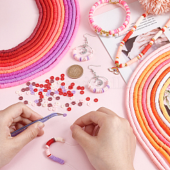 2 пакетик фиксированных двухцветных бусин из полимерной глины ручной работы CLAY-PH0002-01A