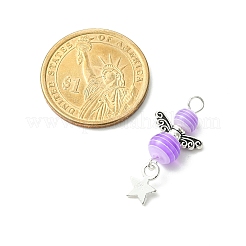 4 комплект подвесок из прозрачной полосатой смолы и бусин&nbsp;FIND-PH0008-84