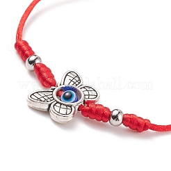 6 Uds 6 estilo loto y ojo de caballo y mariposa y tortuga y búho juego de pulseras de cuentas trenzadas de aleación&nbsp;BJEW-JB08499