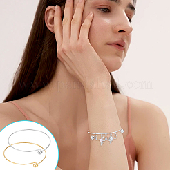 6шт 2 цвета браслеты из нержавеющей стали 304 для женщин&nbsp;BJEW-UN0001-59