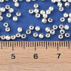 真鍮ビーズ  ラウンド  925銀メッキ  2.4x2mm  穴：1mm&nbsp;LS-KK-N254-43A-S