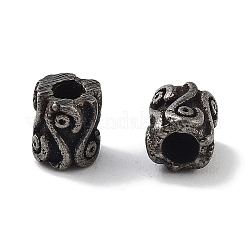 コラム304ステンレス鋼ビーズ、手磨き仕上げ  アンティークシルバー  4.5x4mm  穴：1.8mm&nbsp;STAS-M057-49A-AS