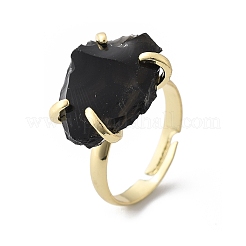 Natürliche Obsidian-Fingerringe&nbsp;RJEW-B122-01G-03