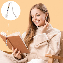 Бусы из натуральных и синтетических драгоценных камней на тему чакры AJEW-AB00202