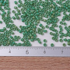 MIYUKIデリカビーズ小  シリンダー  日本製シードビーズ  15/0  （dbs0877)マットな不透明な緑のab  1.1x1.3mm  穴：0.7mm  約175000個/袋  50 G /袋&nbsp;SEED-X0054-DBS0877