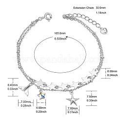 Bracelets multibrins en argent sterling plaqué rhodium&nbsp;JB552A
