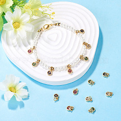 8 Stück 4 Farben Messing Micro Pave Zirkonia Anhänger&nbsp;KK-TA0009-08
