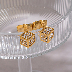 Pendientes de aro de acero inoxidable 304 con forma de cubo&nbsp;EU5379