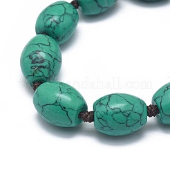 Braccialetti di perline intrecciati in turchese sintetico&nbsp;BJEW-K212-F