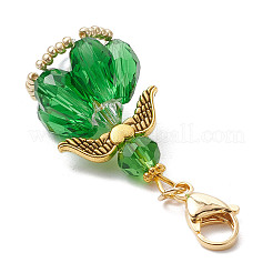 Decorazioni pendenti in lega e perline di vetro a forma di angelo&nbsp;HJEW-MZ00190-09