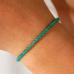 Женские браслеты из натурального зеленого авантюрина с бусинами UZ0240