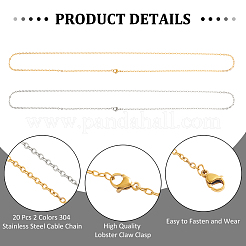 20 шт. набор из цепочек из нержавеющей стали 304 двух цветов&nbsp;MAK-NB0001-28