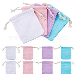 12 шт. 4-х цветные прямоугольные тканевые упаковочные мешочки ABAG-TA0001-78